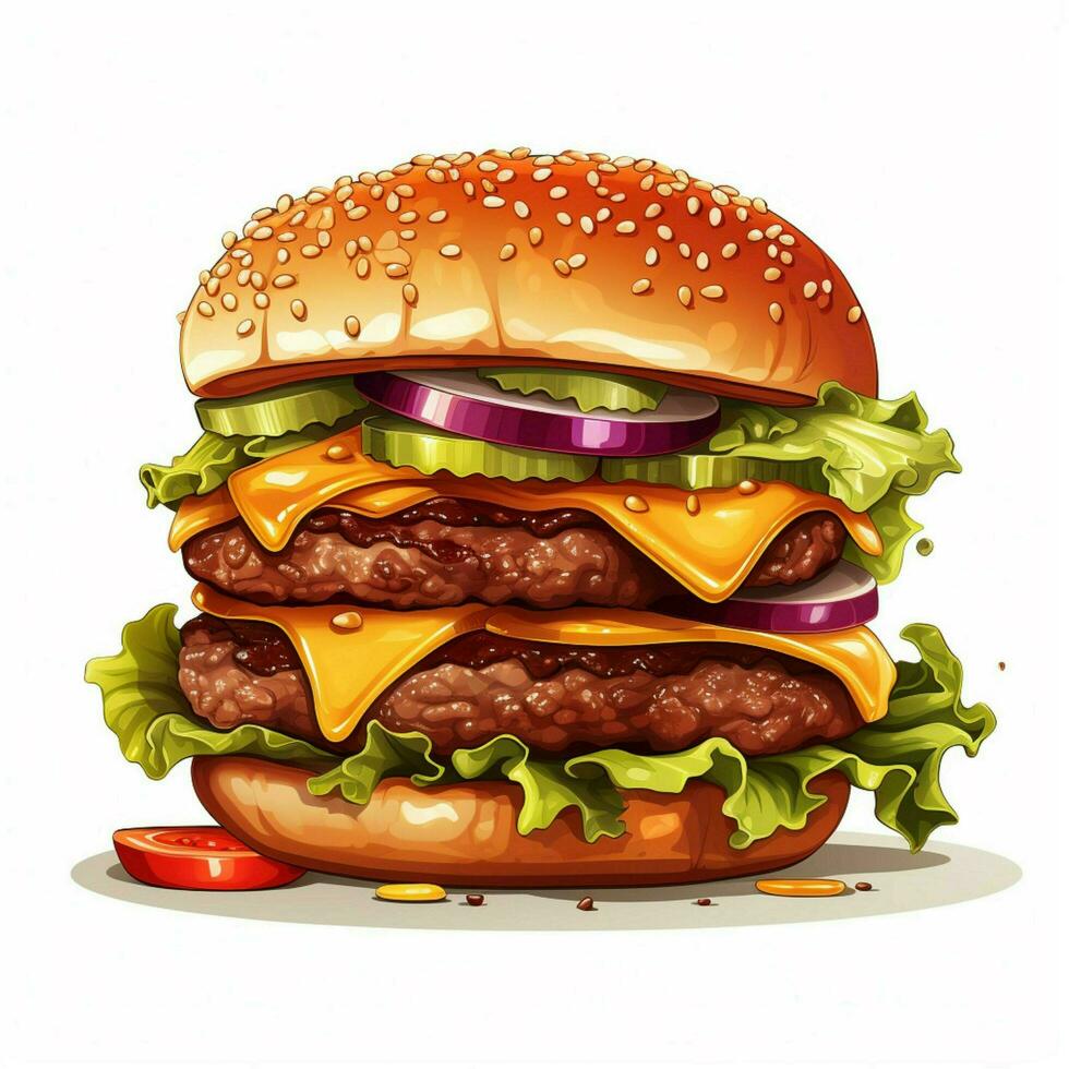 Burgers 2d vector illustration cartoon in white background photo