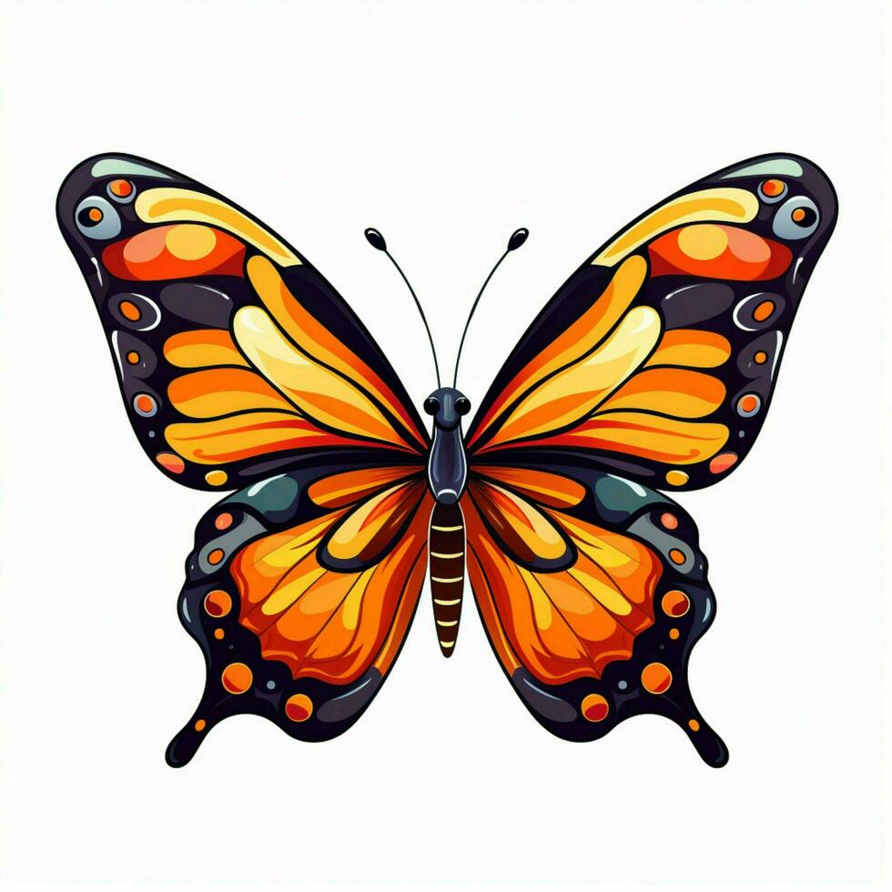 Butterfly 2d cartoon vector illustration on white backgrou photo