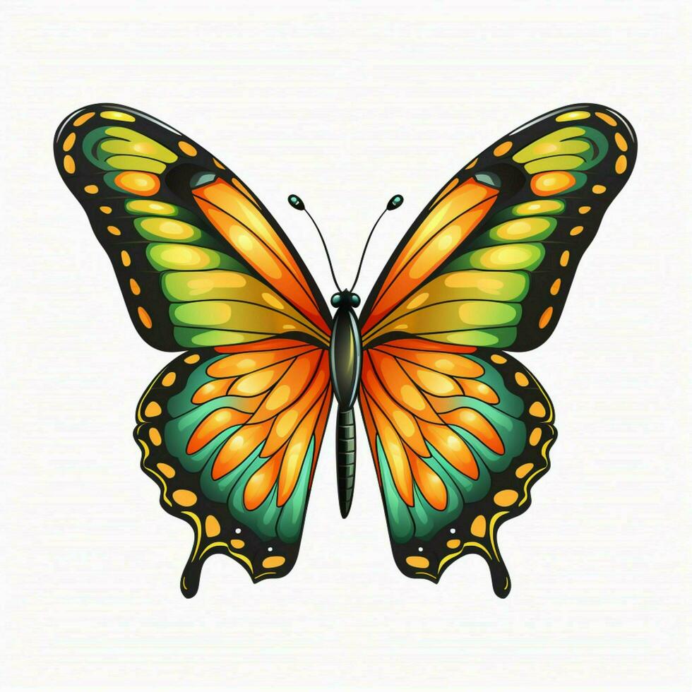 Butterfly 2d cartoon vector illustration on white backgrou photo