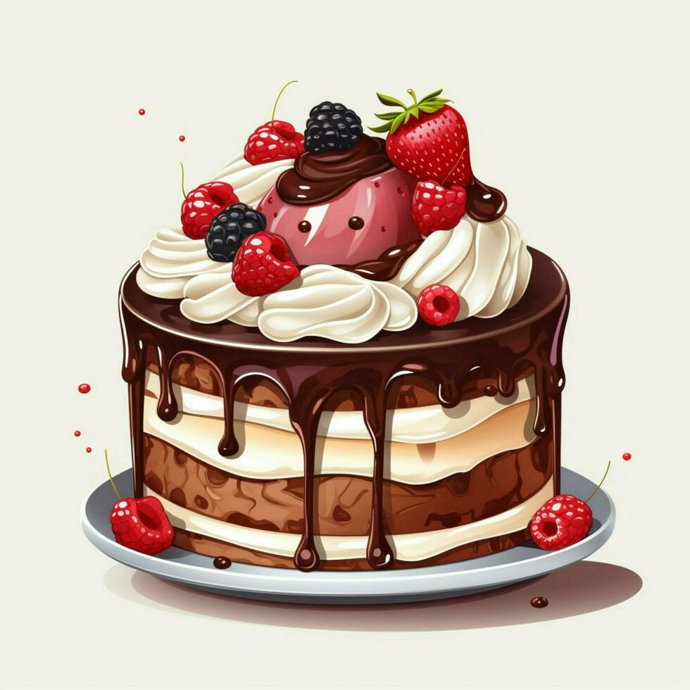 Cake 2d vector illustration cartoon in white background hi 30683586 ...