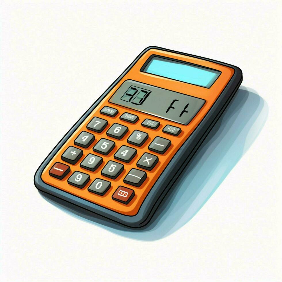 Calculator 2d cartoon illustraton on white background high photo