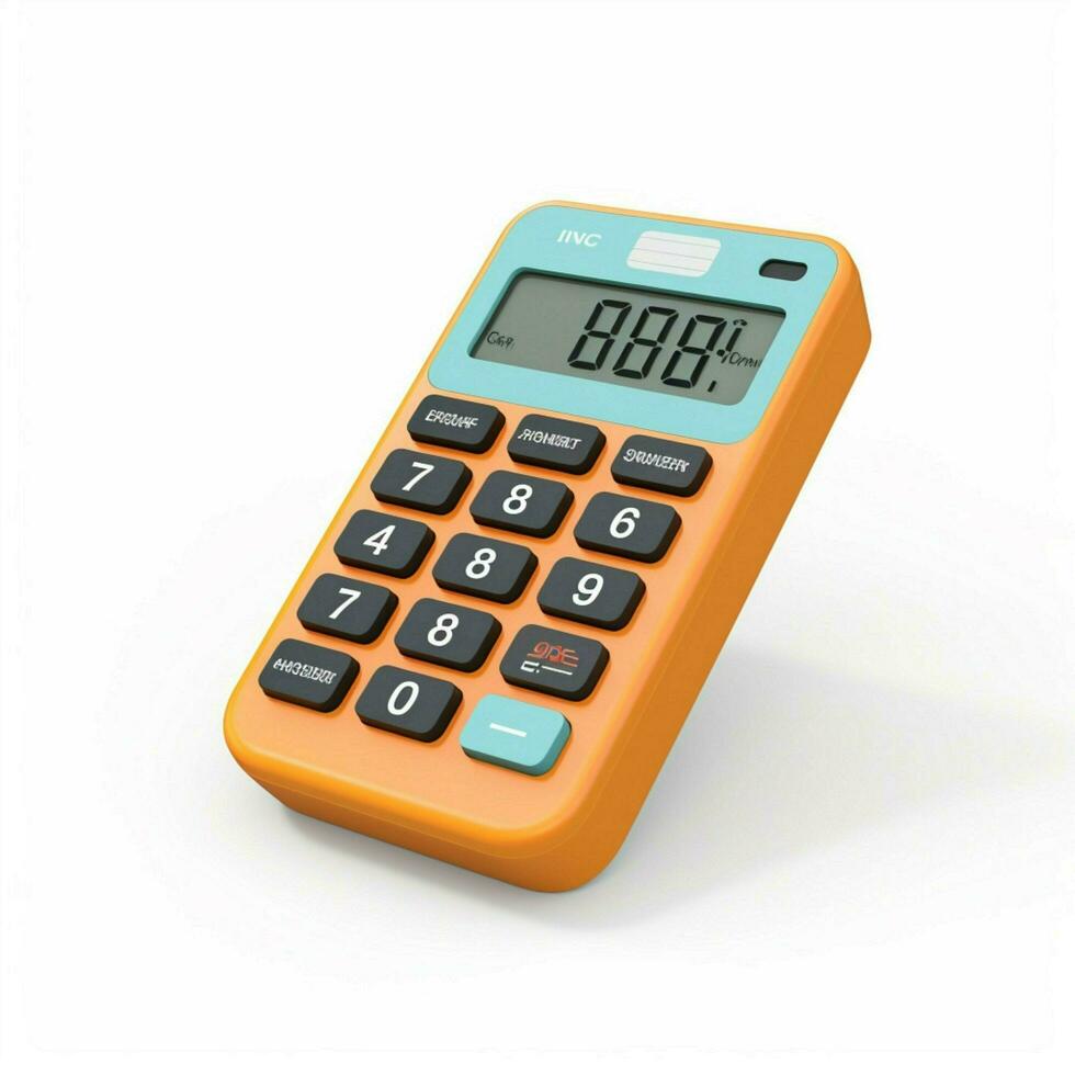 Calculator 2d cartoon illustraton on white background high photo