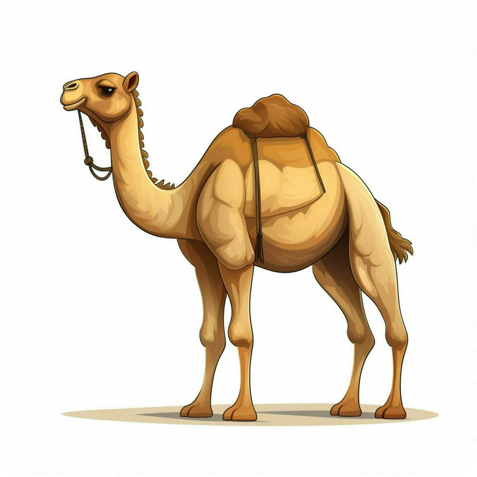 Camel 2d cartoon vector illustration on white background h photo