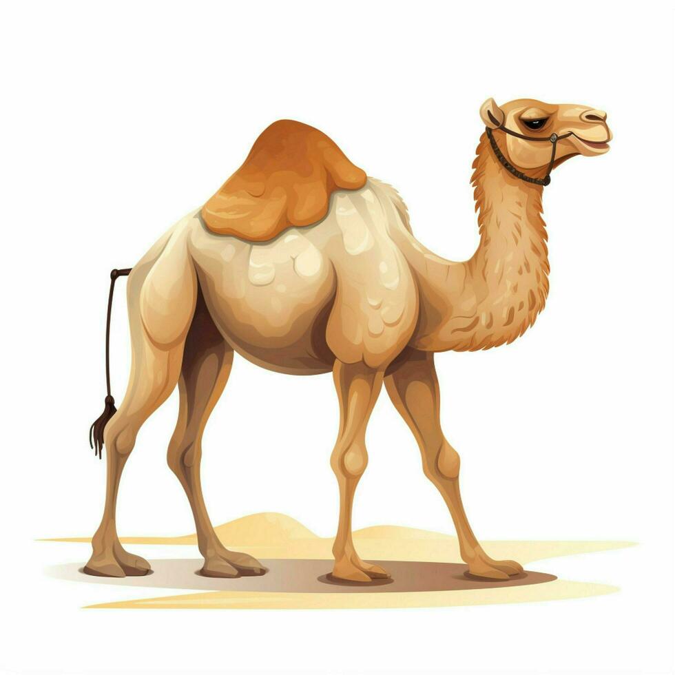 Camel 2d cartoon vector illustration on white background h photo