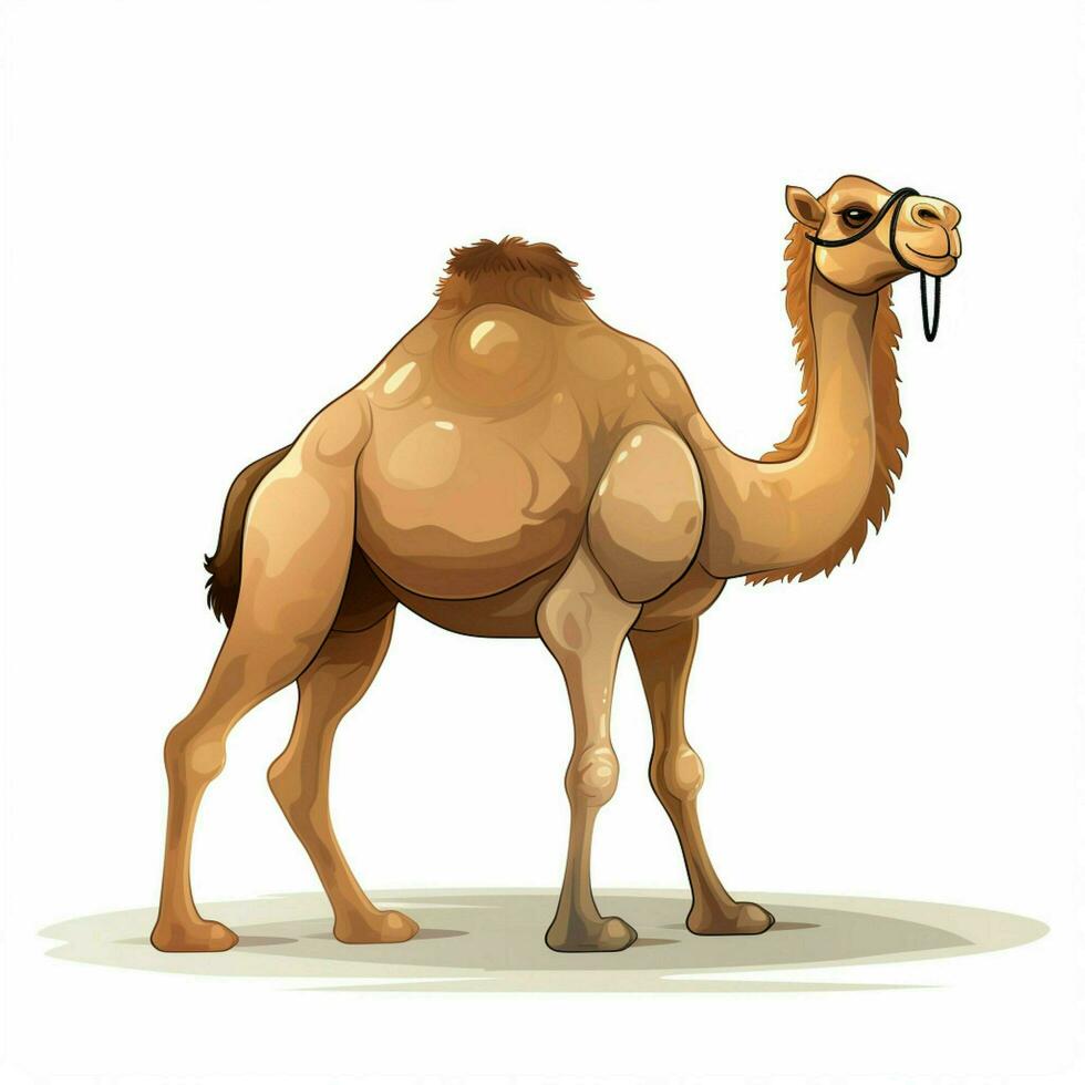 Camel 2d cartoon vector illustration on white background h photo