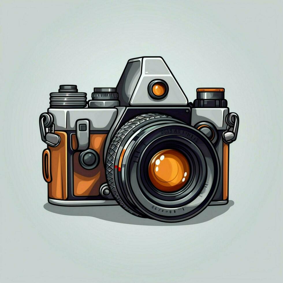 Camera 2d cartoon vector illustration on white background photo