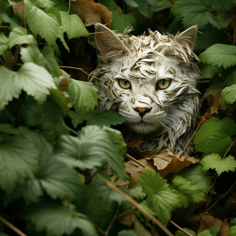 Camouflaged creatures blending into their surroundings photo