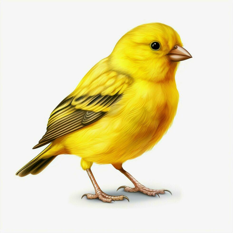 Canary 2d cartoon illustraton on white background high qua photo