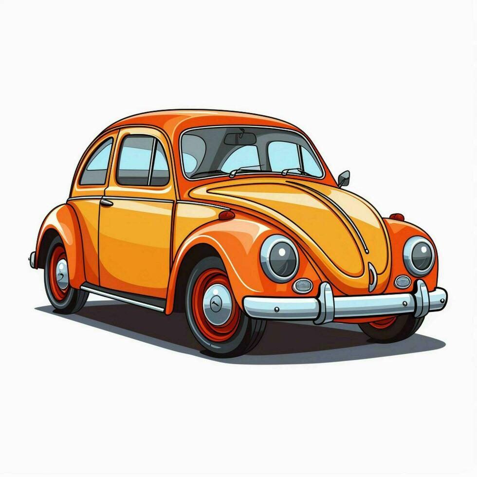 Car 2d cartoon vector illustration on white background hig photo