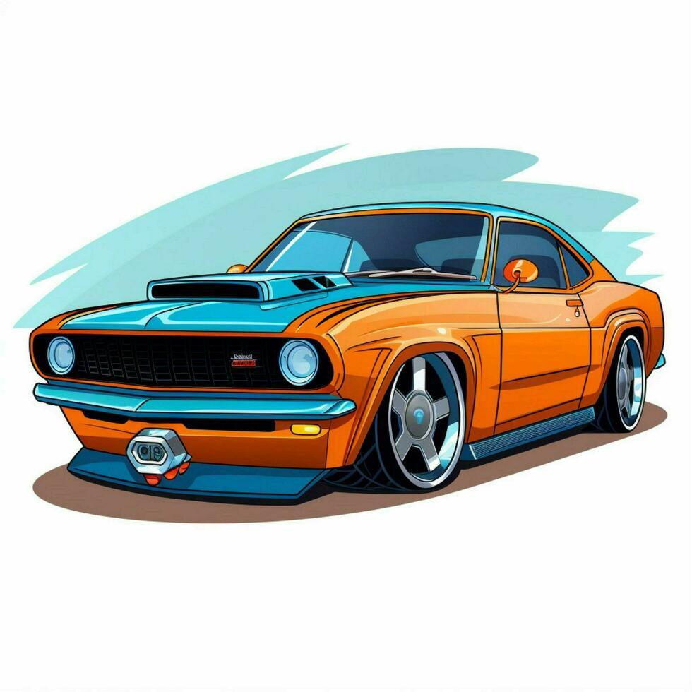 Car 2d cartoon vector illustration on white background hig photo