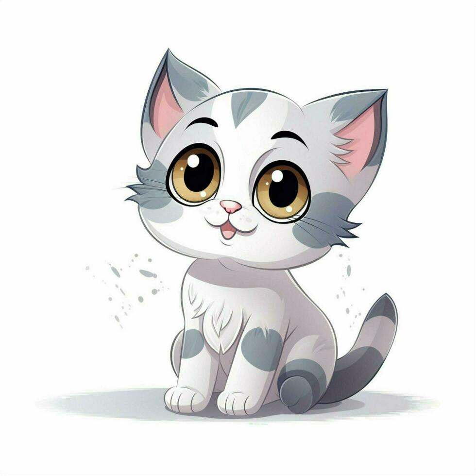 gato 2d dibujos animados vector ilustración en blanco antecedentes hig foto