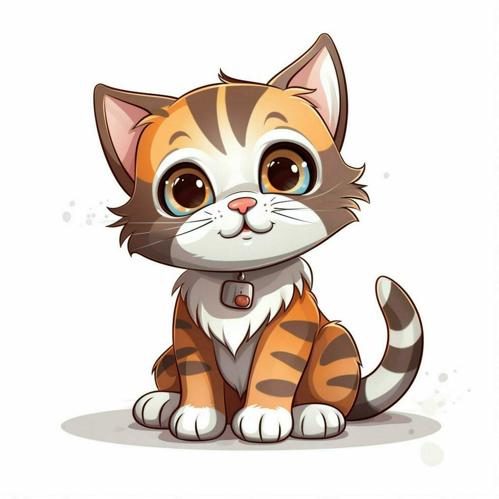 gato 2d dibujos animados vector ilustración en blanco antecedentes hig foto