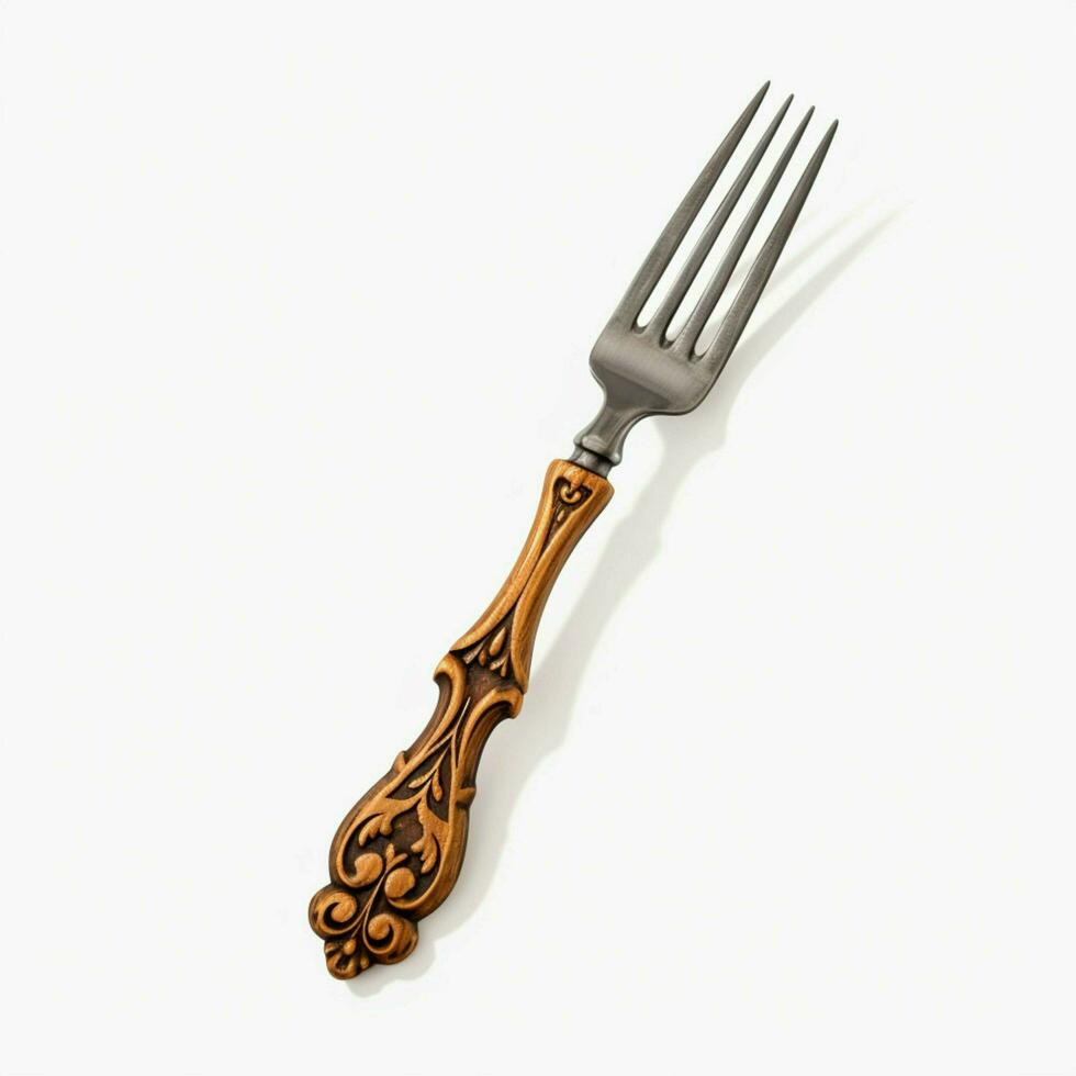 Carving Fork 2d cartoon illustraton on white background hi photo