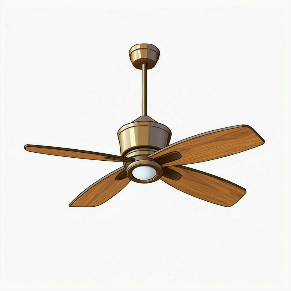 Ceiling fan 2d cartoon illustraton on white background hig photo