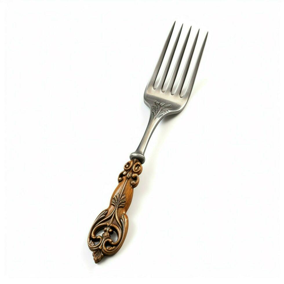 Carving Fork 2d cartoon illustraton on white background hi photo