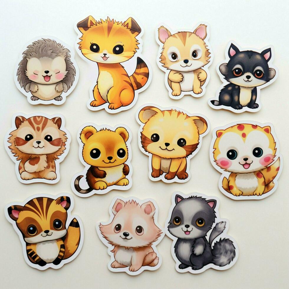 Charming and delightful baby animal stickers photo