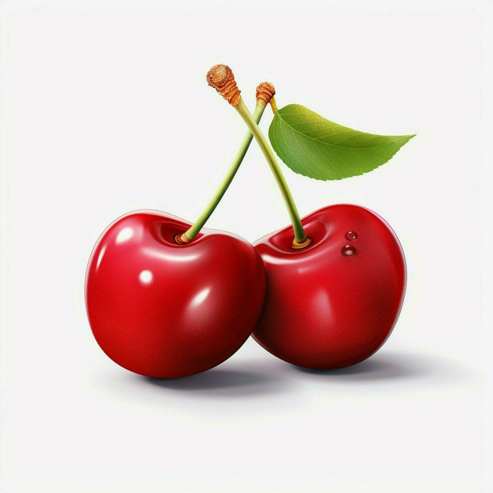 Cherry 2d cartoon illustraton on white background high qua photo