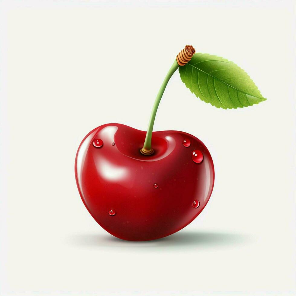 Cherry 2d cartoon illustraton on white background high qua photo