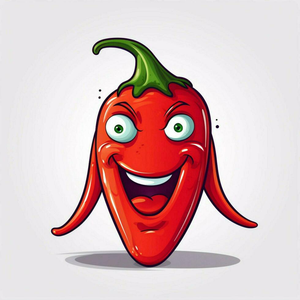 Chili 2d vector illustration cartoon in white background h photo