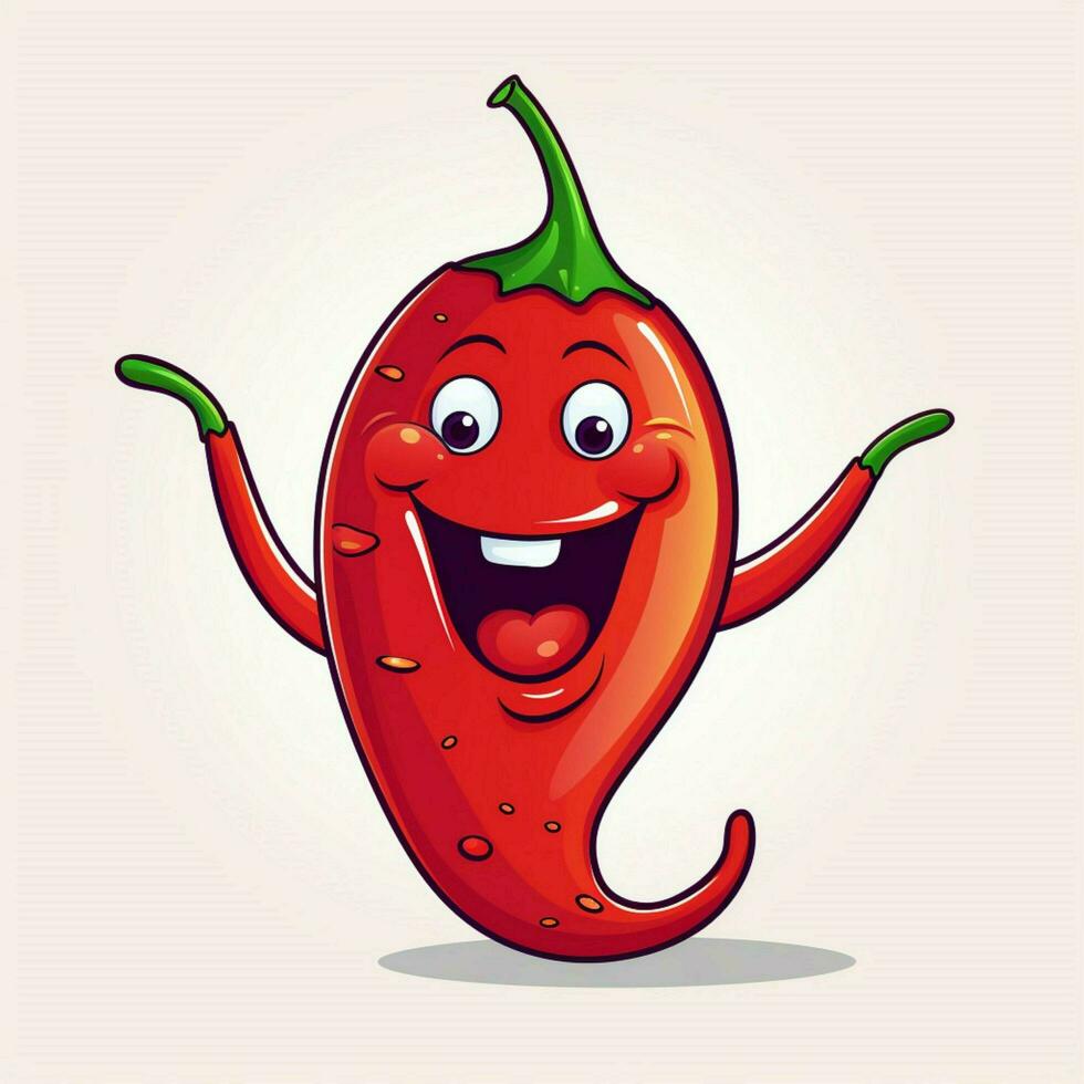 Chili 2d vector illustration cartoon in white background h photo