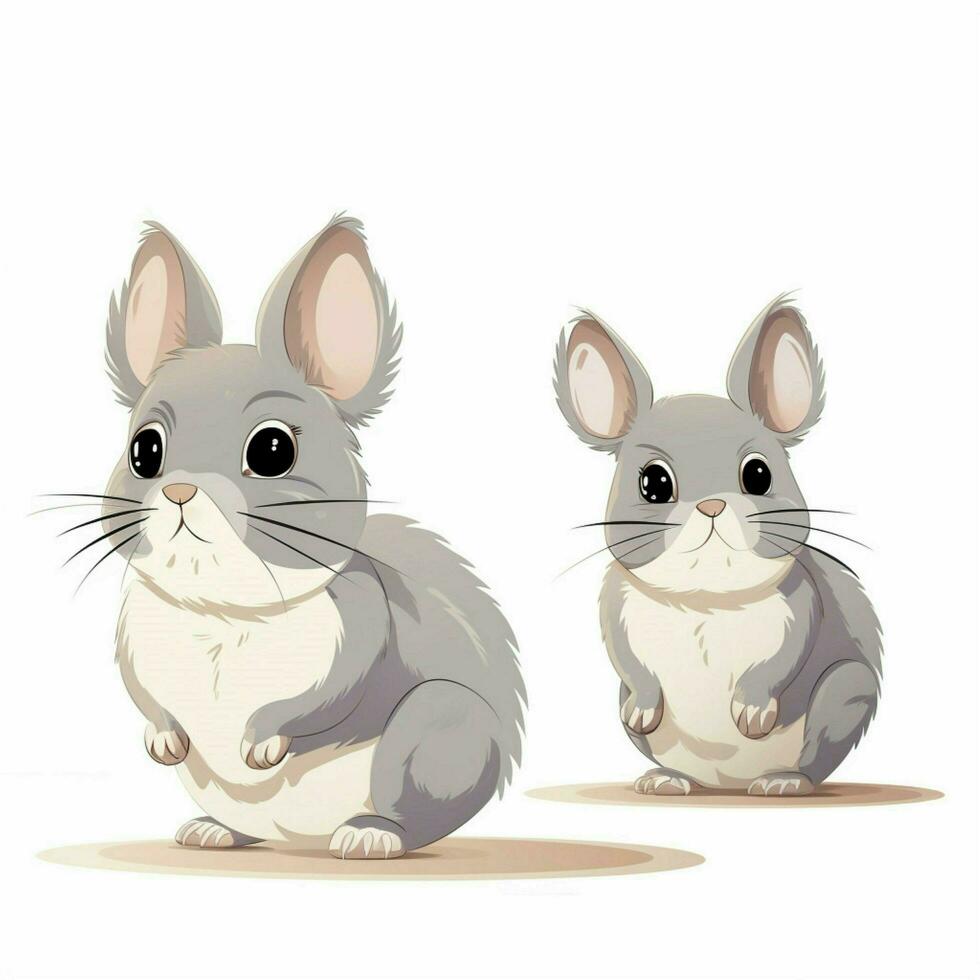 Chinchillas 2d cartoon vector illustration on white backgr photo