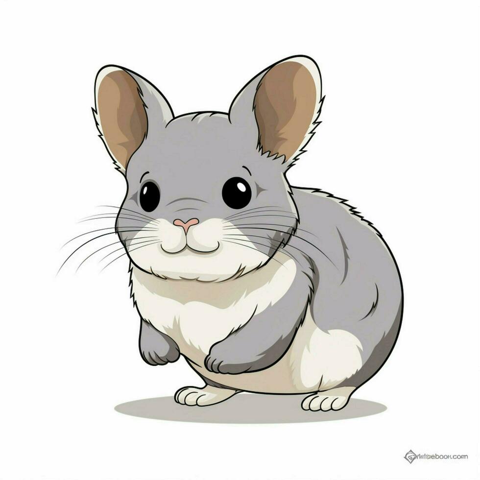 chinchillas 2d dibujos animados vector ilustración en blanco backgr foto