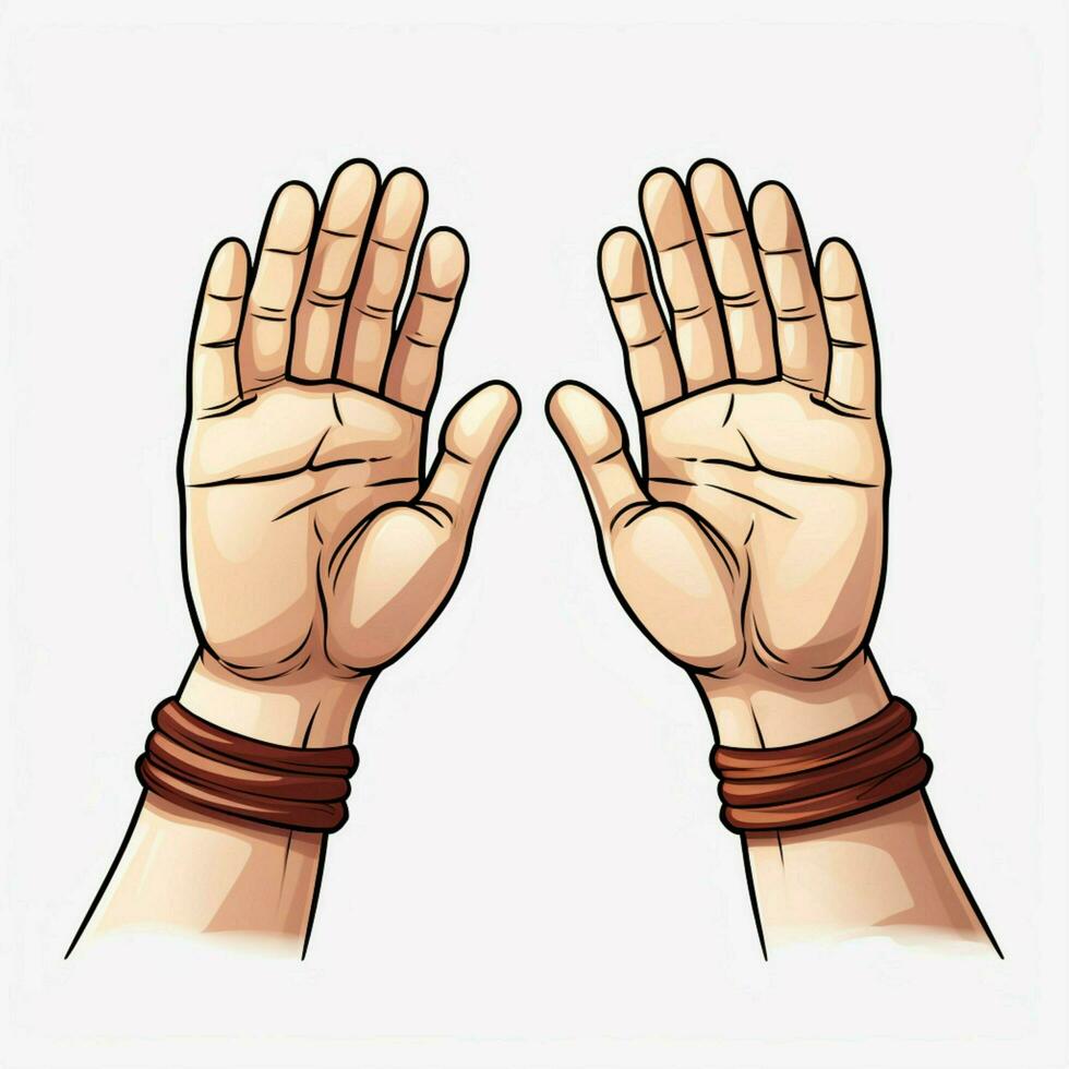 Clapping Hands 2d cartoon illustraton on white background photo