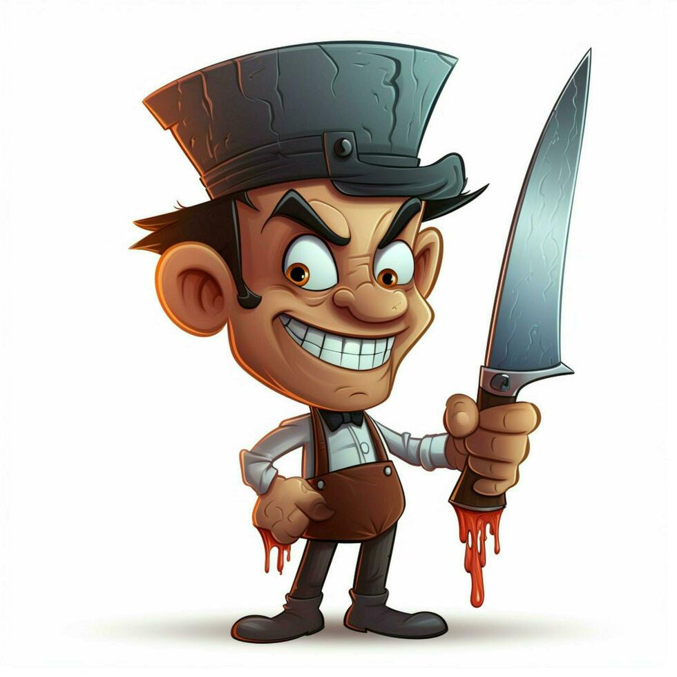 Cleaver 2d cartoon illustraton on white background high qu photo