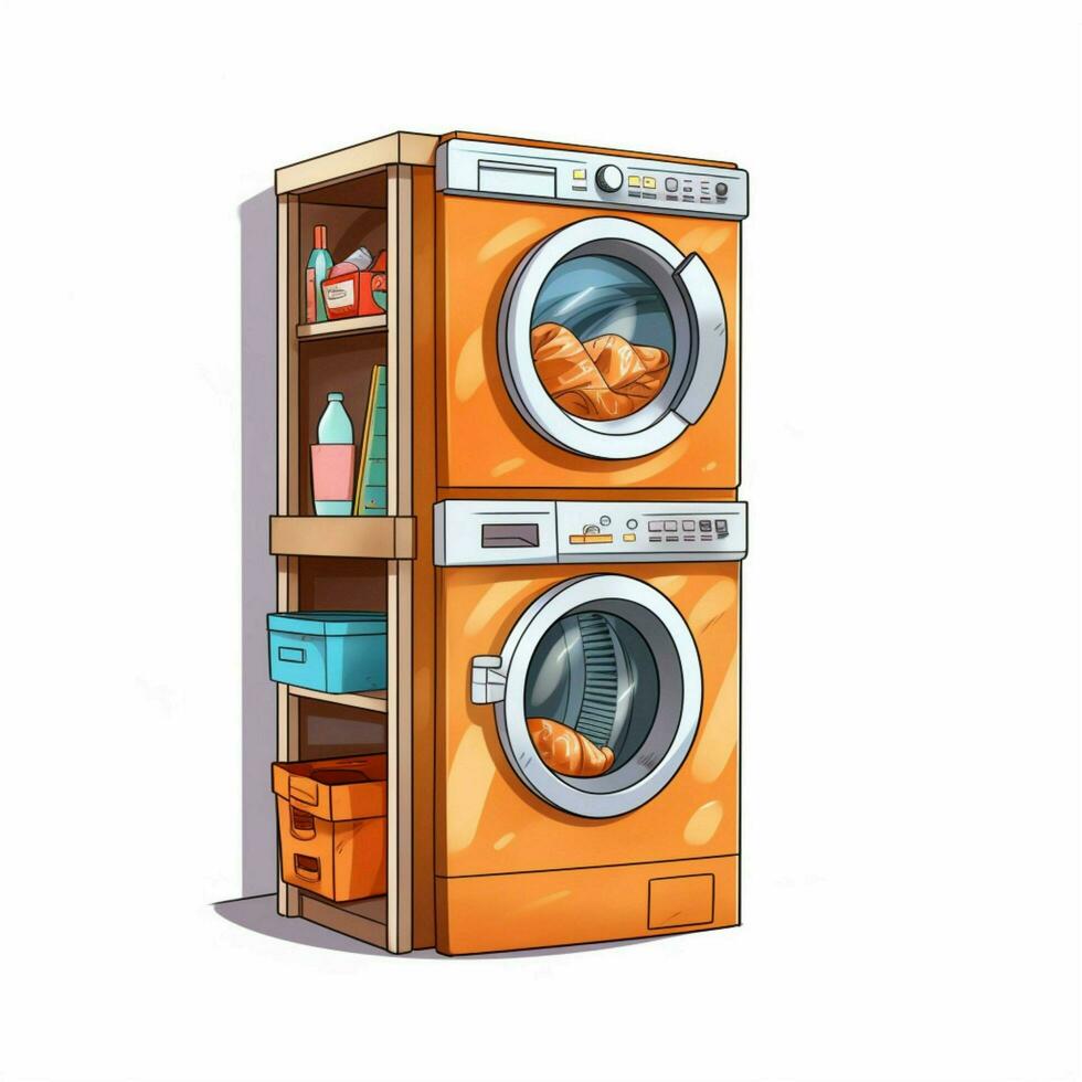 Clothes dryer 2d cartoon illustraton on white background h photo