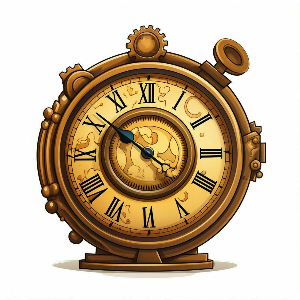 Clock 2d cartoon vector illustration on white background h photo