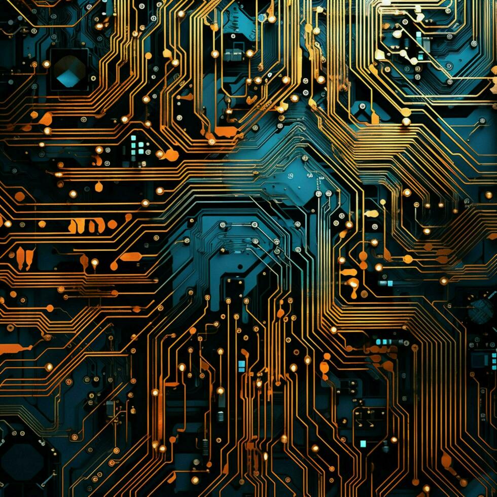 Circuit board malfunctions revealing abstract beauty withi photo
