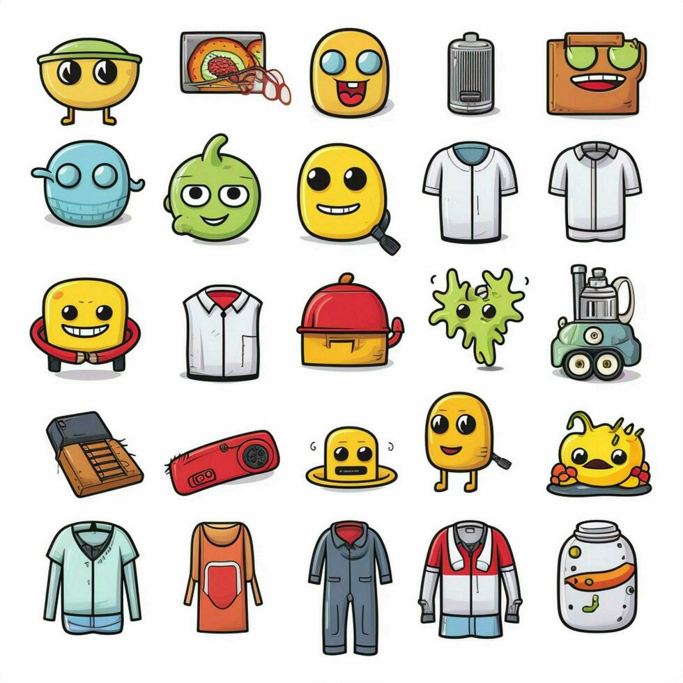 Clothing Objects Emojis 2d cartoon vector illustration on photo