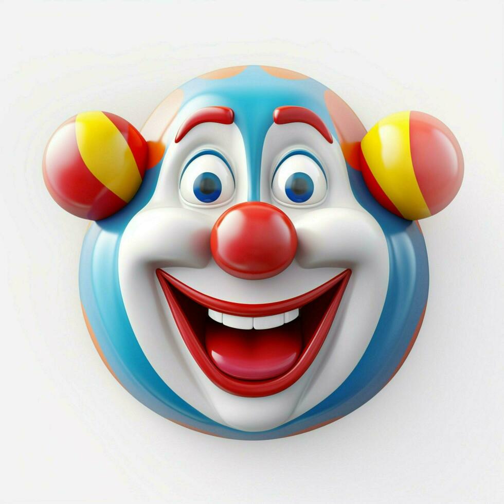 Clown Face emoji on white background high quality 4k hdr photo