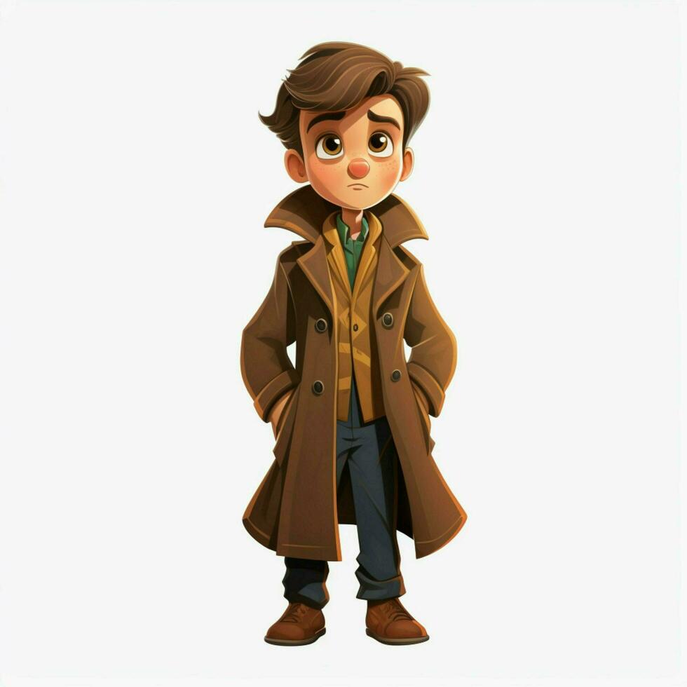 Coat 2d cartoon illustraton on white background high quali photo