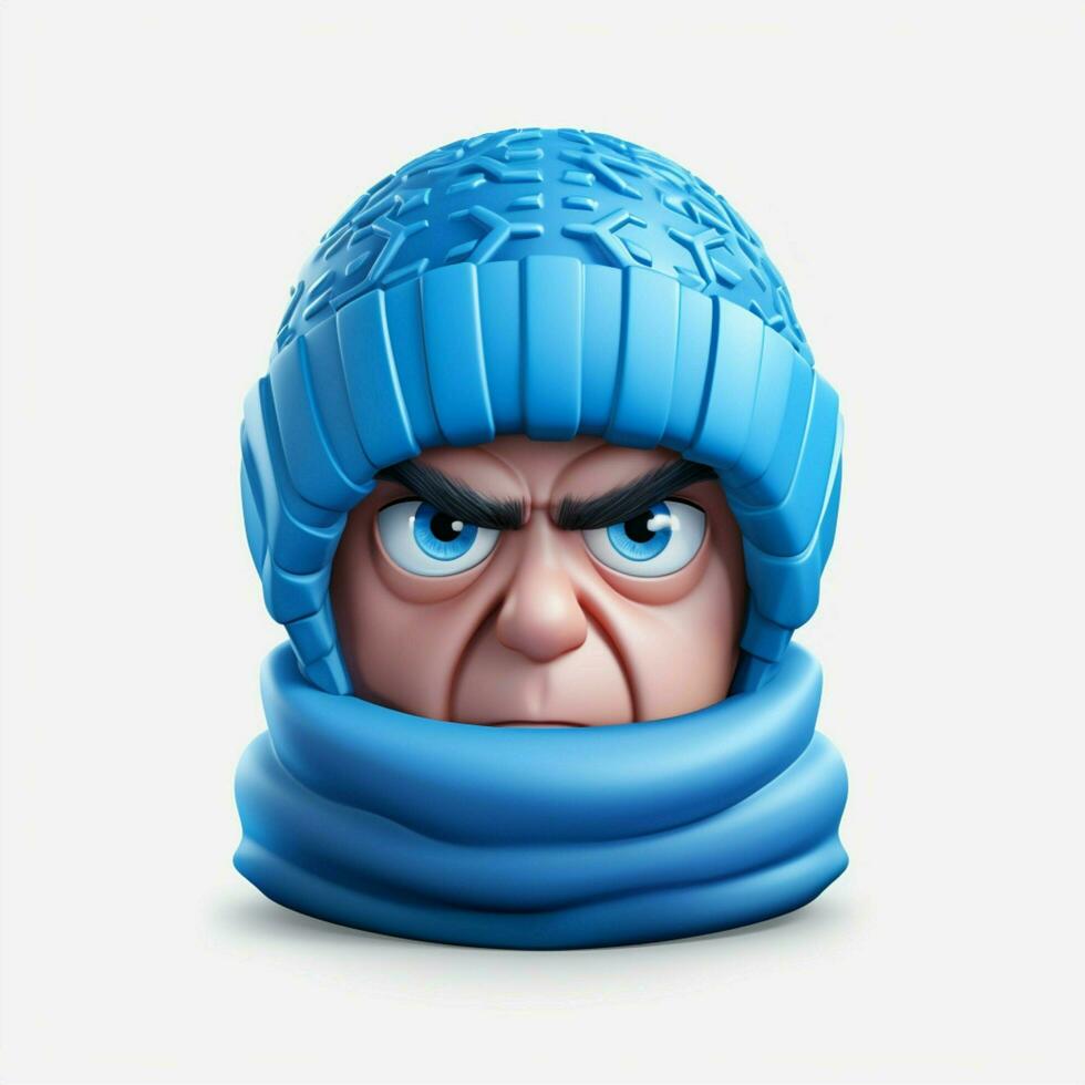 Cold Face emoji on white background high quality 4k hdr photo