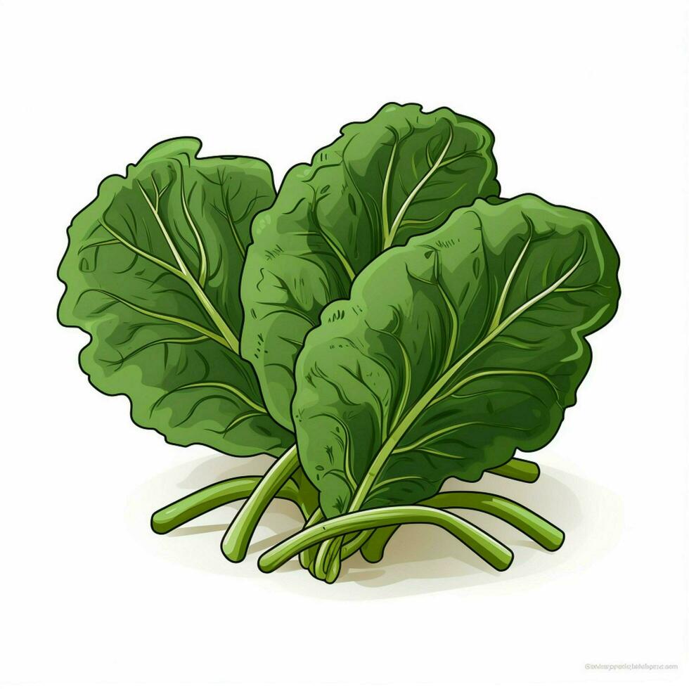 Collards 2d vector illustration cartoon in white backgroun photo