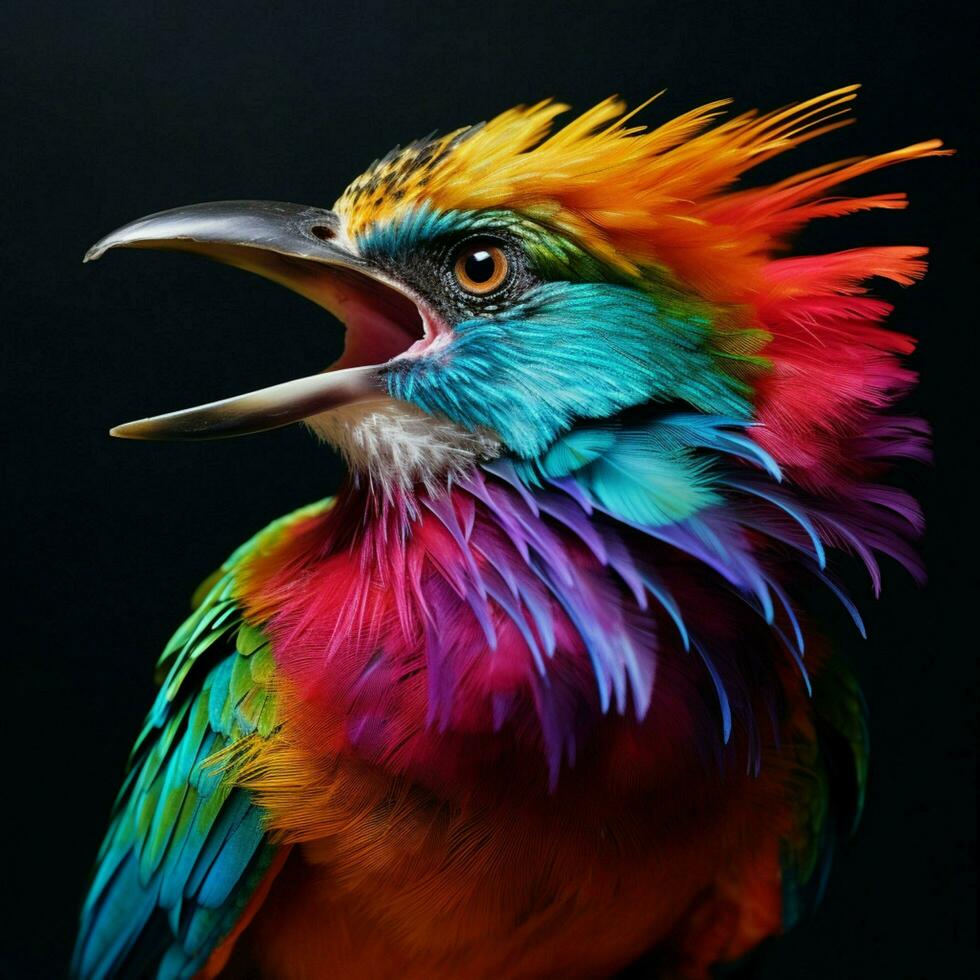 Colorful bird capable of imitating human speech photo