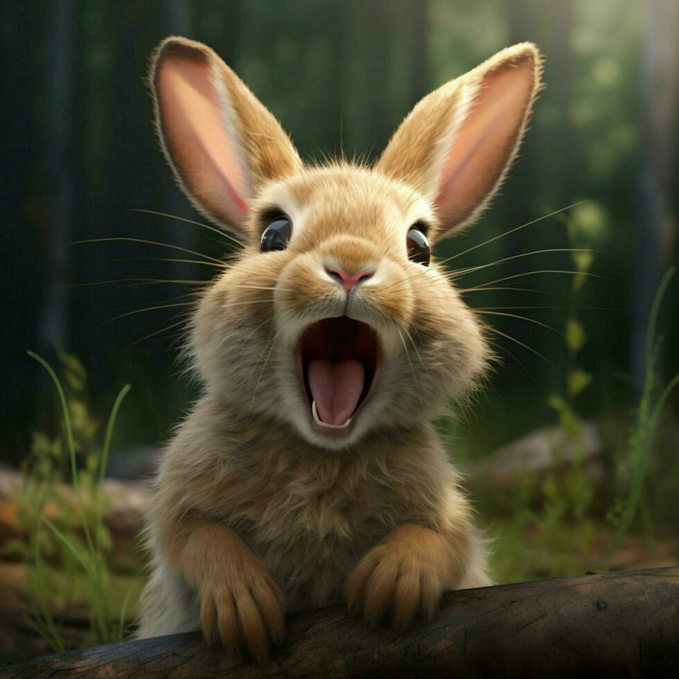 Comical animals with floppy ears and big smiles photo