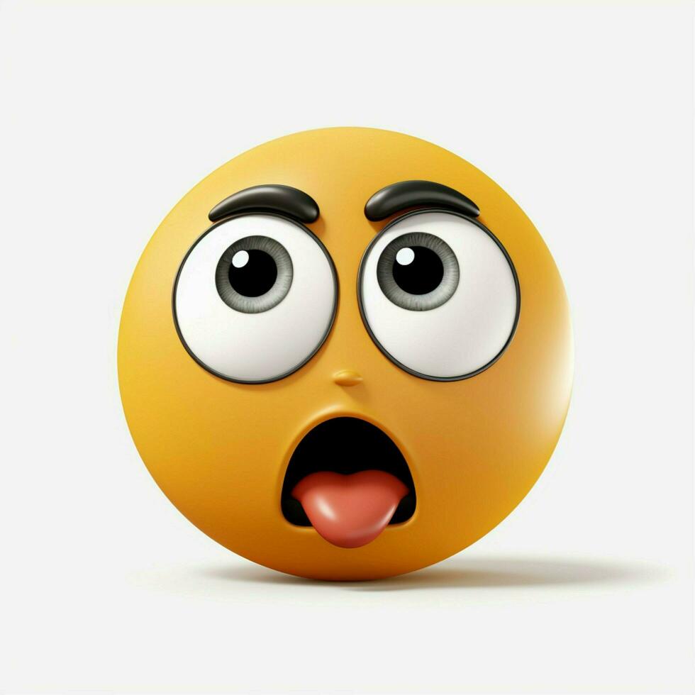 Confused Face emoji on white background high quality 4k hd photo