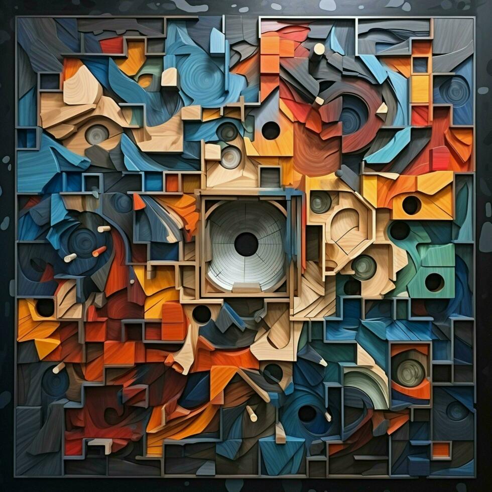 Constructing an abstract puzzle that challenges the viewer photo