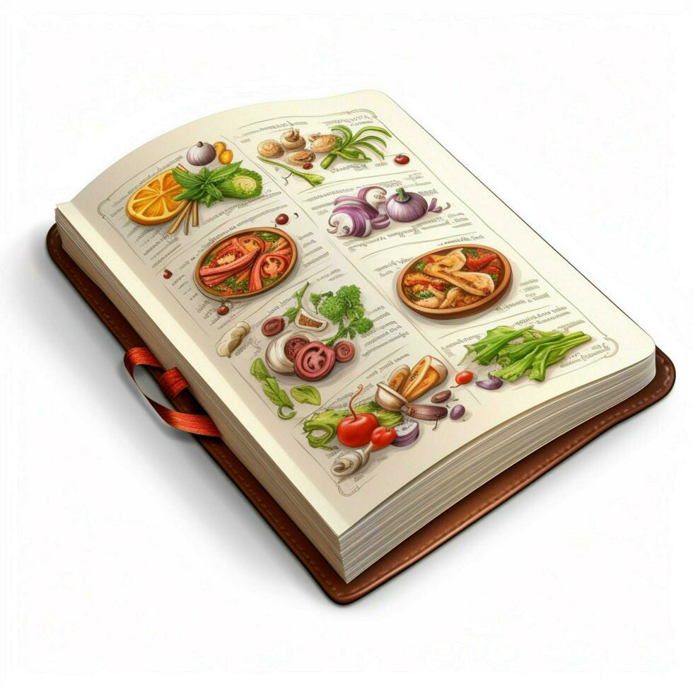 Cookbook 2d cartoon illustraton on white background high q photo