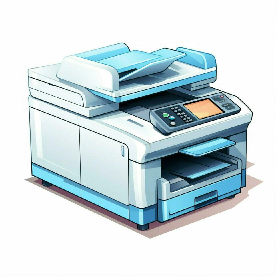 Copier 2d cartoon illustraton on white background high qua photo