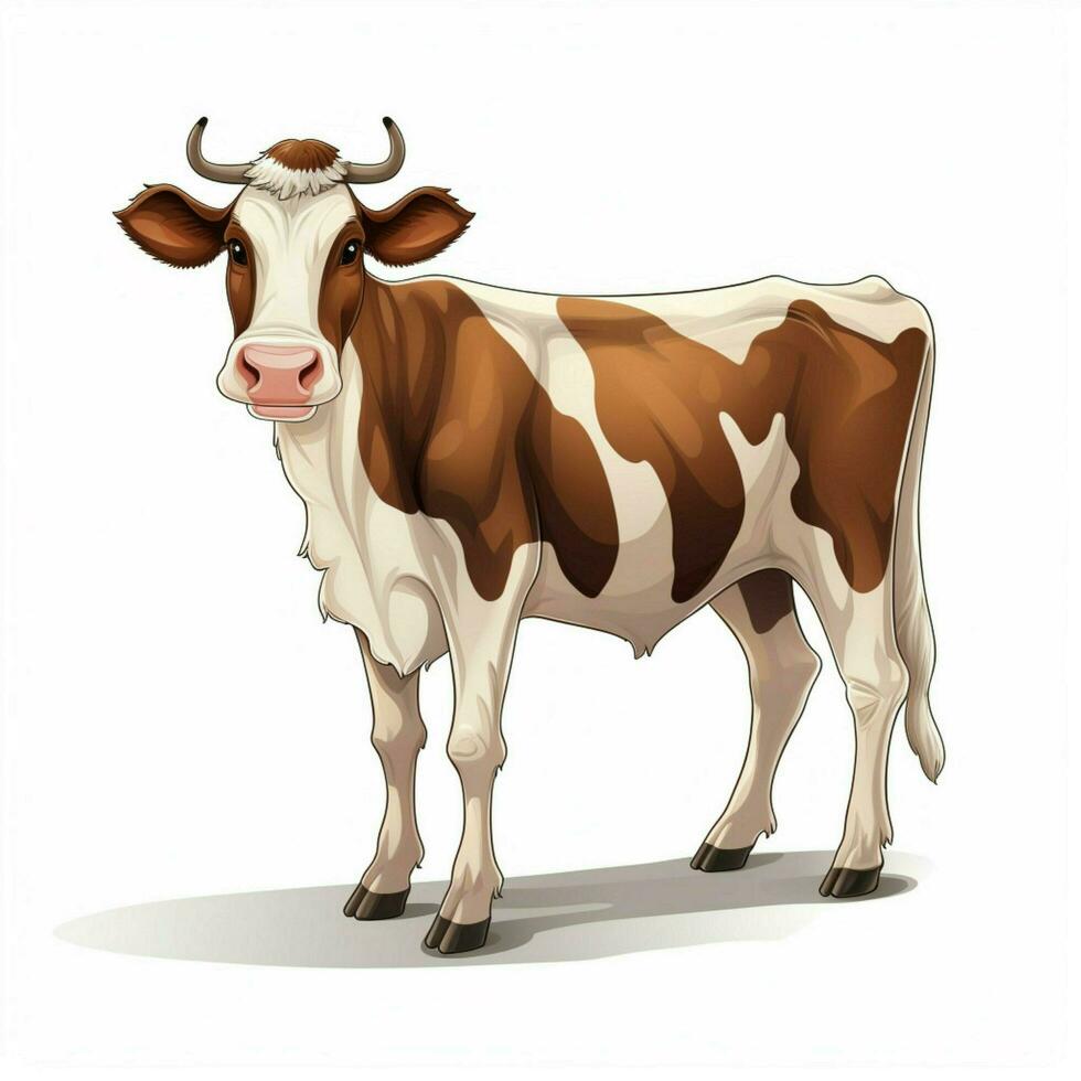 vaca 2d vector ilustración dibujos animados en blanco antecedentes hig foto