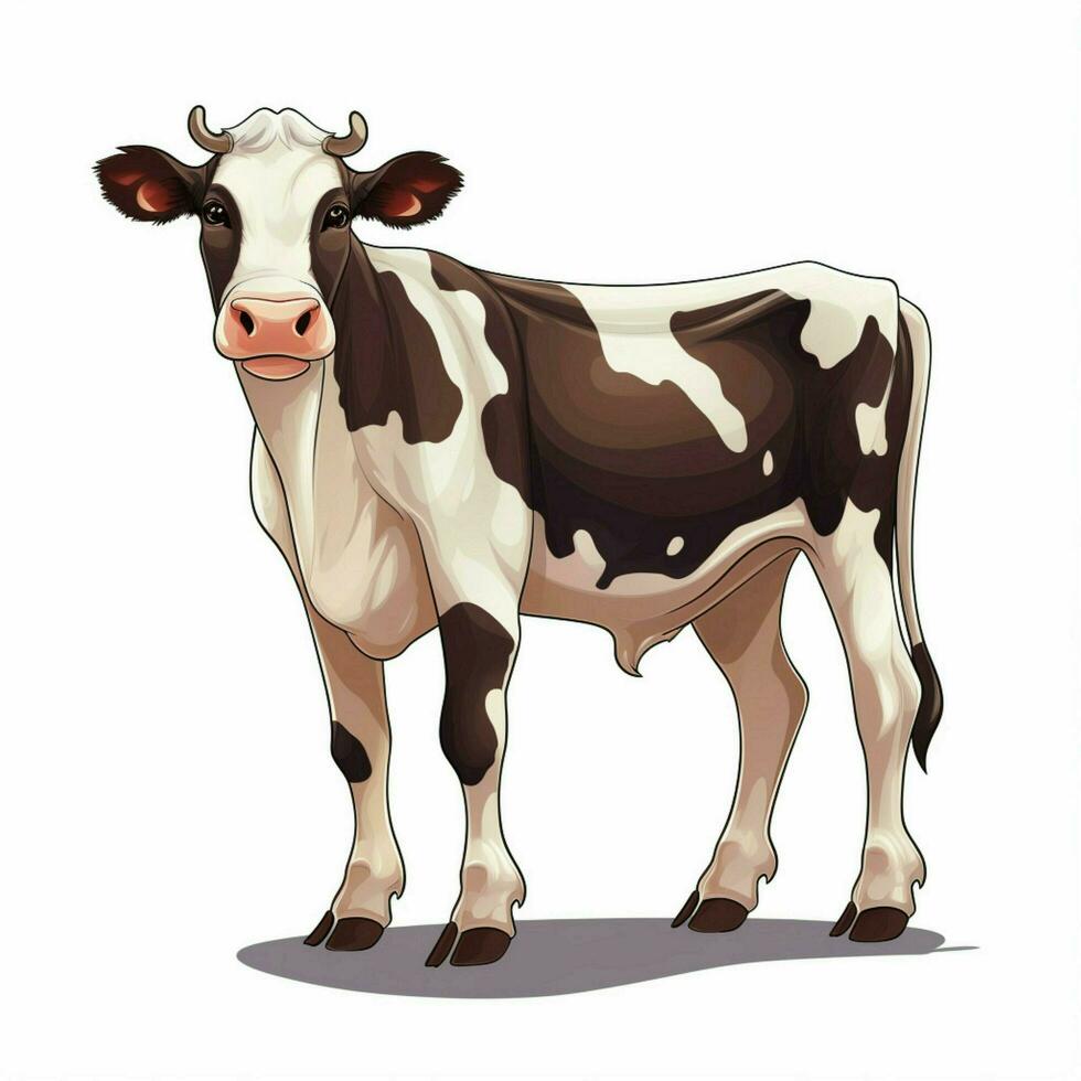 Cow 2d cartoon vector illustration on white background hig photo