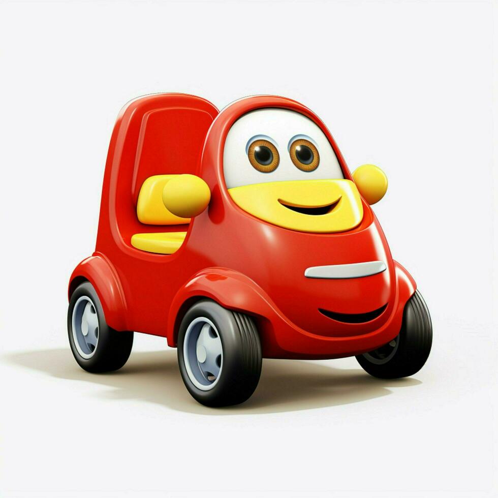 Cozy Coupe 2d cartoon illustraton on white background high photo