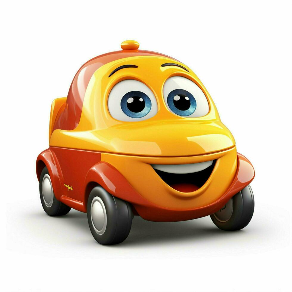 Cozy Coupe 2d cartoon illustraton on white background high photo