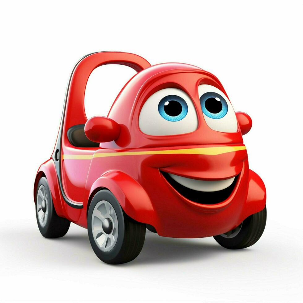 Cozy Coupe 2d cartoon illustraton on white background high photo