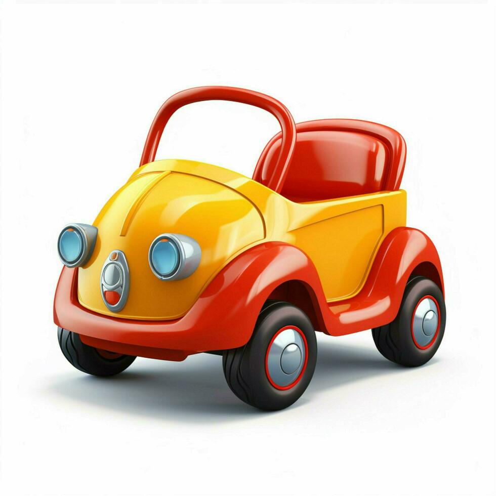 Cozy Coupe 2d cartoon illustraton on white background high photo