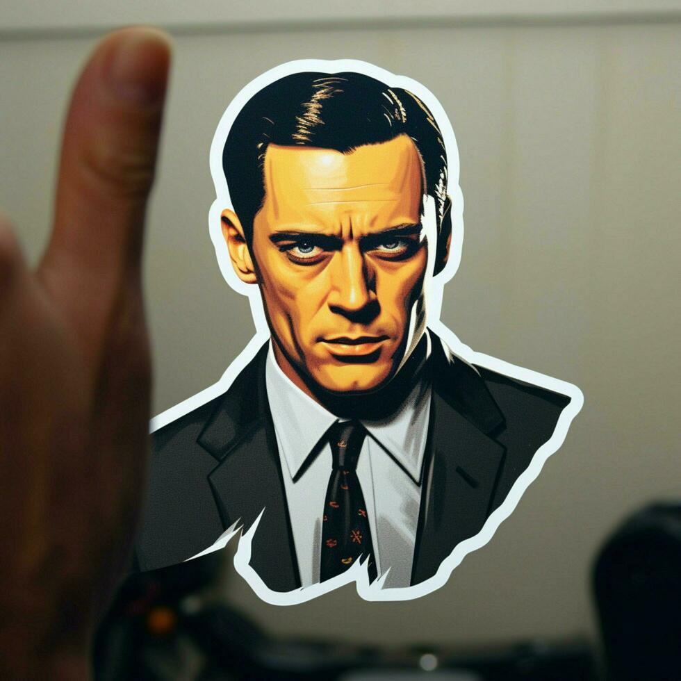Craft a sticker inspired by a famous movie or TV show photo