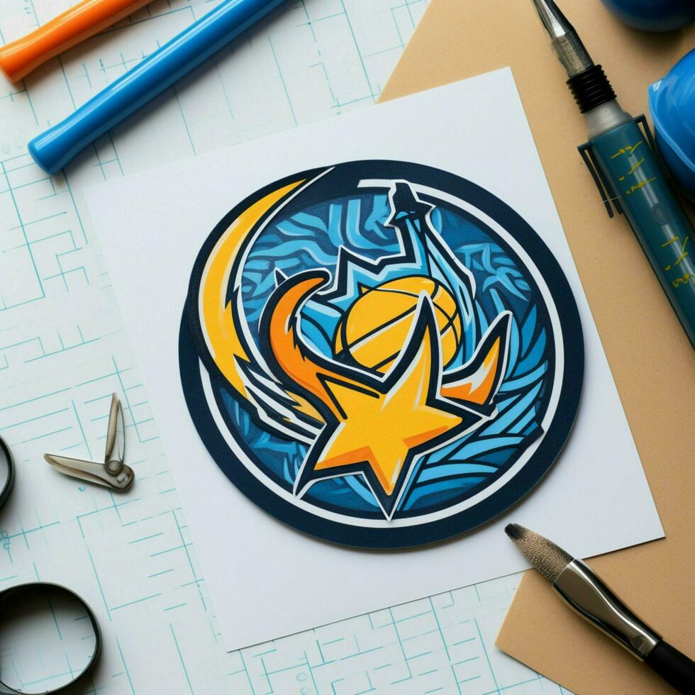 Craft a sticker inspired by a particular sports team photo